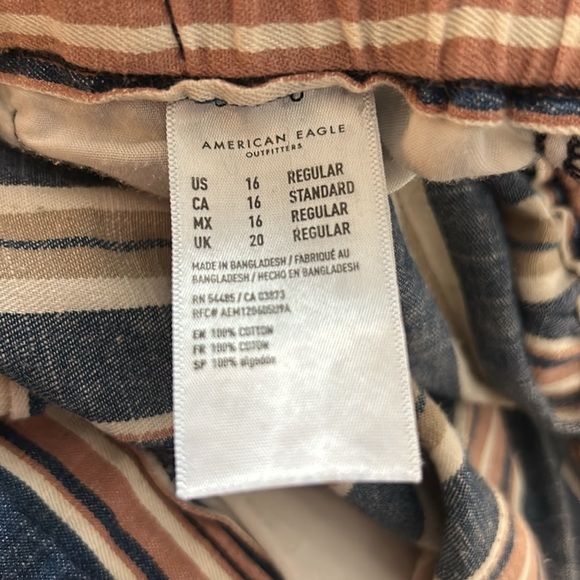 Size 16 wide leg capri style denim striped pant - Picture 6 of 6